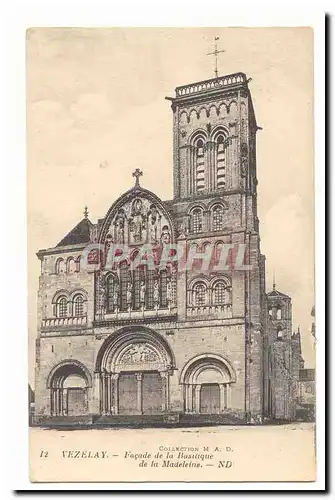 Vezelay Cartes postales Facade de la basilique de la MAdeleine