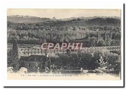 Pau Cartes postales les coteaux et la chaine des Pyrenees