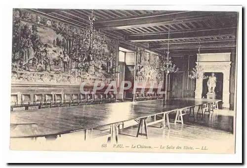 Pau Cartes postales Le chateau La salle des etats