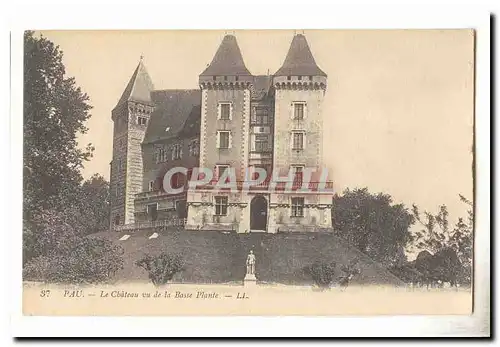 Pau Cartes postales Le chateau vu de la basse plante