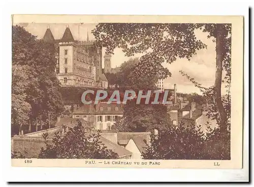 Pau Cartes postales Le chateau vu du parc