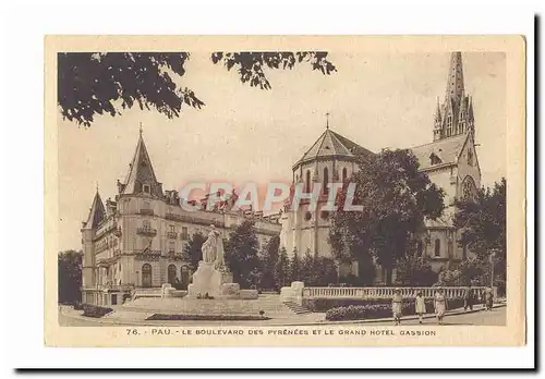 Pau Ansichtskarte AK Le boulevard des Pyrenees et le grand Hotel Gassion