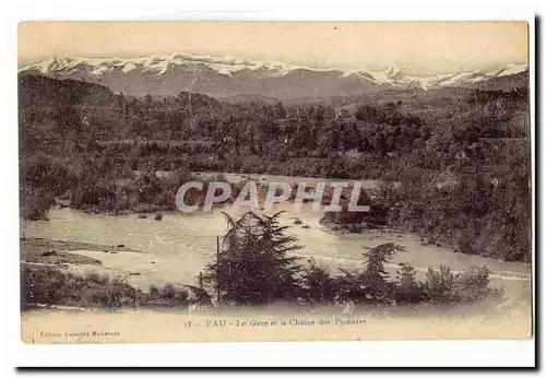 Pau Ansichtskarte AK Le Gave et la chaine des Pyrenees