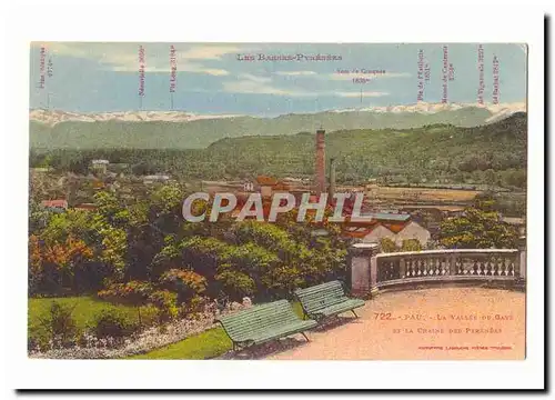 Pau Cartes postales moderne la vallee du Gave et la chaine des Pyrenees