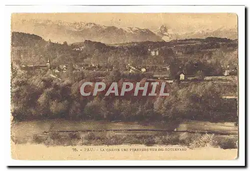 Pau Cartes postales La chaine des Pyrenees vue du boulevard