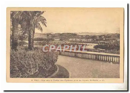 Pau Ansichtskarte AK Vue sur la chaine des Pyrenees prise du square St Martin