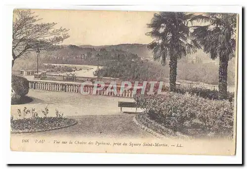 Pau Ansichtskarte AK Vue sur la chaine des Pyrenees prise du square Saint Martin