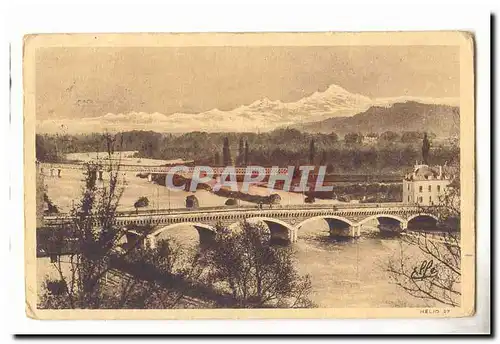 Pau Cartes postales Vue sur le Gave et pic du midi de Bigorre