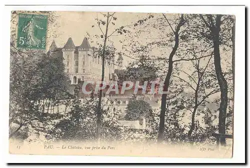 Pau Cartes postales Le chateau vue prise du parc