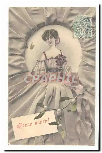 Cartes postales Voeux Fantaisie Bonne annee (femme)