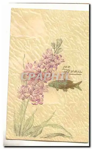 Cartes postales Fantaisie 1er avril poisson (Paques fleur)