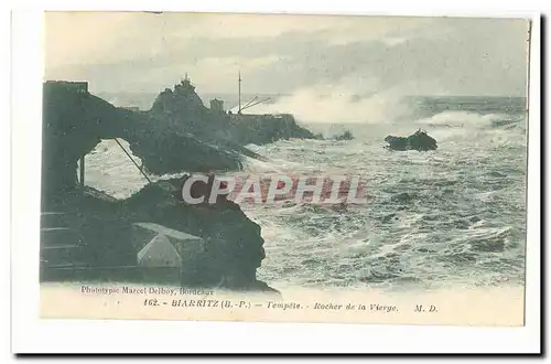 Biarritz Cartes postales Tempete rocher de la vierge