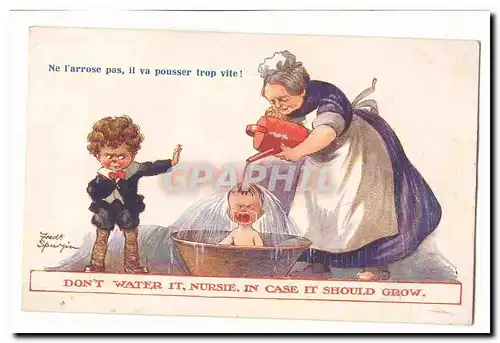 Cartes postales Illustrateur Fantaisie Fred SPurgin Ne l�arrose pas il va pousser trop vite ! (enfants)