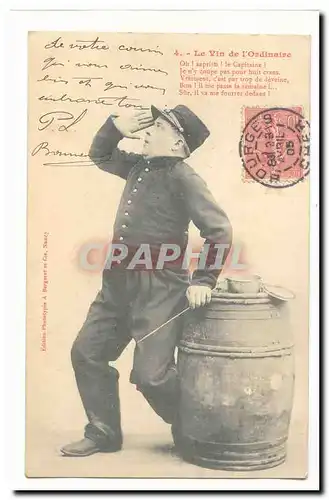 Cartes postales Le vin de l&#39ordinaire (alcool gendarme militaire)