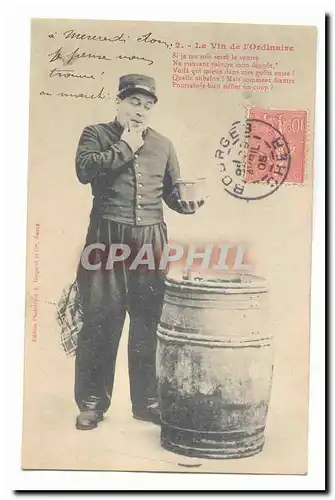 Cartes postales Le vin de l&#39ordinaire (alcool gendarme militaire)