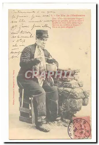 Cartes postales Le vin de l&#39ordinaire (alcool gendarme militaire)