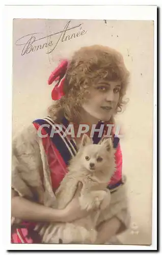 Cartes postales Voeux Bonne annee (chien)