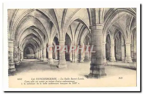 Paris (1er) Ansichtskarte AK conciergerie La salle Saint Louis