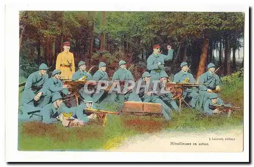 Cartes postales Militaria Mitrailleuses en action