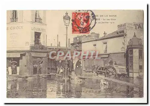 Crue de la Seine Paris (16eme) Ansichtskarte AK La rue Gros le 29 janvier 1910