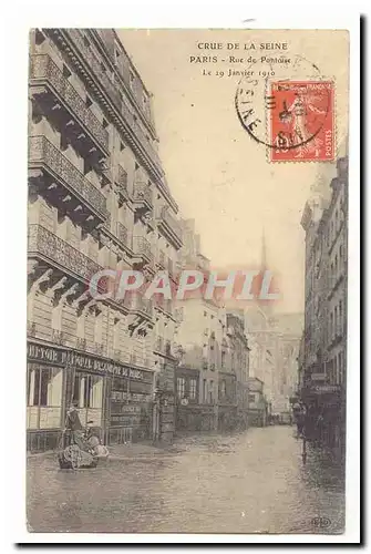 Paris (5eme) Ansichtskarte AK Crue de la Seine Le 29 janvier 1910 Rue de Pontoise