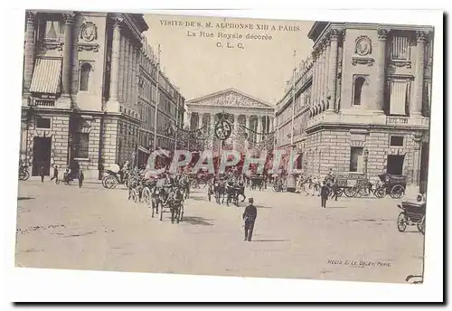 Paris (8eme) Cartes postales Visite de M Alphonse XIII a Paris La rue Royale decoree