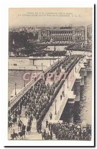 Paris (8eme) Cartes postales Visite de M Alphonse XIII a Paris Le cortege royal sur le pont de la Concorde