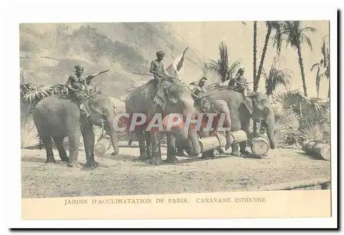 Jardin zoologique d�acclimatation Cartes postales Les Malabares (Inde india indiens zoo spectacle elephant)