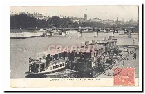 Paris (1er) Ansichtskarte AK la Seine au pont des arts (bateau penice Absinthe Joanne Lessive Biere Grutl Chocola