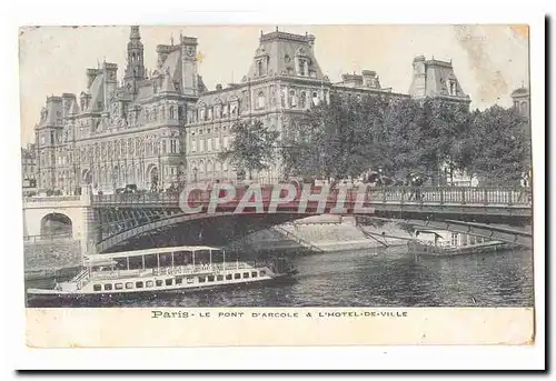 Paris (1er) Ansichtskarte AK Le pont d&#39Arcole et l&#39hotel de ville (bateau)