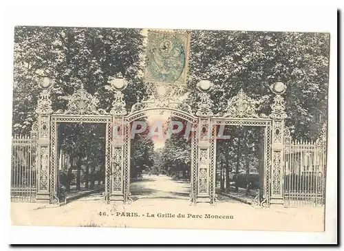 Paris (8eme) Cartes postales La grille du parc Monceau