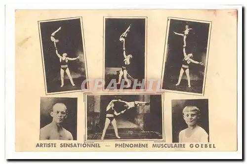 Cartes postales Artiste sensationnel Phenomene musculaire Goebel (gymnastique contorsioniste)