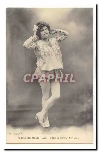 Cartes postales Artiste Excelsior Music Hall Eole la femme aerinne (gymnastique contorsioniste)