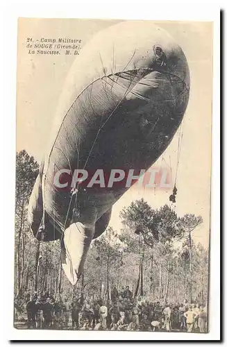 Camp militaire de Souge Ansichtskarte AK La saucisse (dirigeable zeppelin militaria) TOP