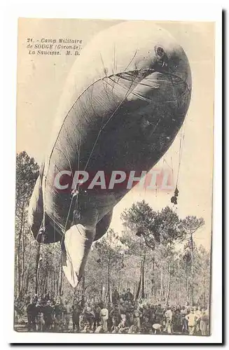 Camp militaire de Souge Cartes postales La saucisse (dirigeable zeppelin militaria) TOP