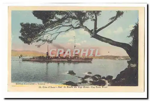 Cote d&#39Azur Sur la route du Cap Brun Ansichtskarte AK Cuirasse (bateau ship)