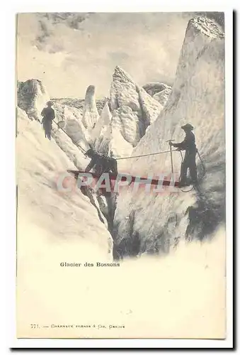 Ansichtskarte AK Glacier des Bossons (alpinisme)