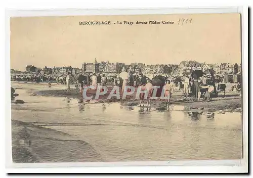 Berck Plage Ansichtskarte AK La plage devant l&#39Eden CAsino