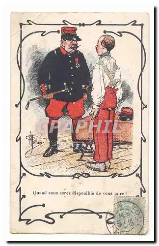 Cartes postales Militaria Quand vous serez disponible de vous taire RaRe