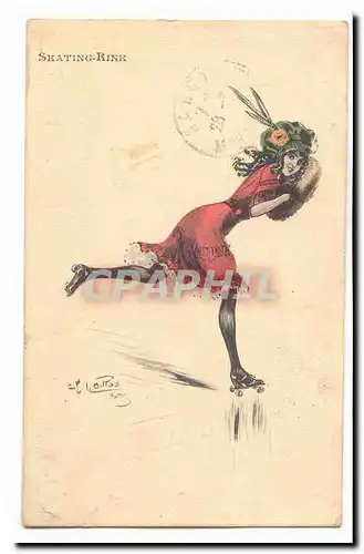 Cartes postales Femme Skating rink (mode fashion patin a glace)