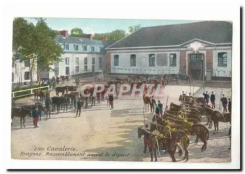 Cartes postales Militaria Cavalerie Dragons Rassemblement (Saint Dizier Textile vetements Paul Venot rue Gambett