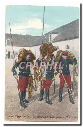 Ansichtskarte AK Militaria Cavalerie Dragons En route pour seller (Saint Dizier Textile vetements Paul Venot rue