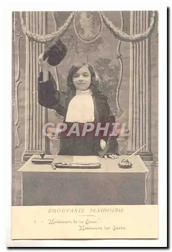 Cartes postales Emouvante plaidoirie Messieurs de la cour Messieurs les jures (avocat loi juriste)