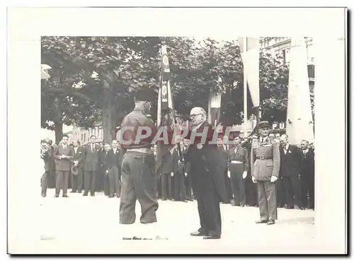 PHOTO Voyage officiel de Mr le President de la Republique a Bordeaux 13 juin 1948 Militaire Drapeau