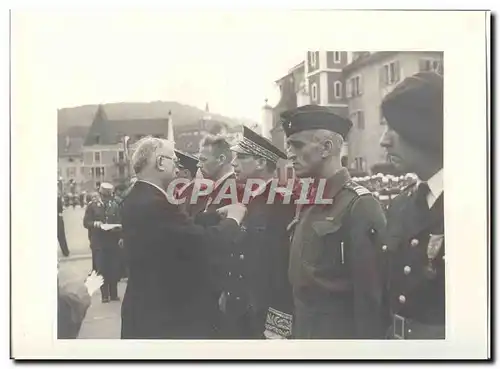 PHOTO Voyage officiel de Mr le President de la Republique en Savoie Mai 1947 Auriol a Annecy Militai