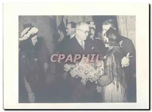 PHOTO Voyage officiel de Mr le President de la Republique en Savoie Mai 1947 Auriol a Evian Gare