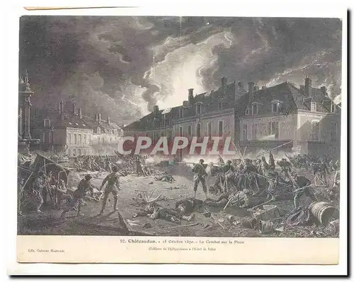 Chateaudun Cartes postales 18 octobre 1870 Le combat sur la place CArte double RaRe