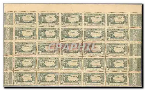 Cote d�Ivoire FEUILLE COMPLETE DE 100 TP Poste Aerienne 3 4f50 Ver olive ** TTB