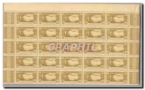 Cote d�Ivoire FEUILLE COMPLETE DE 100 TP Poste Aerienne 4 4f90 Bistreolive ** TTB