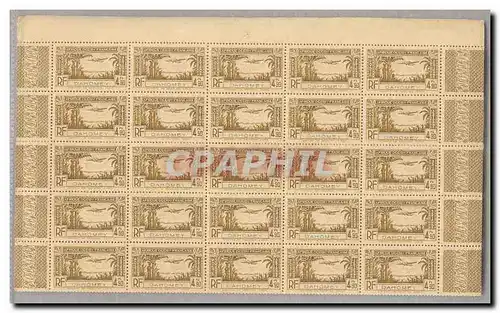 Dahomey FEUILLE COMPLETE DE 100 TP Poste Aerienne 4 4f90 bistre olive ** TTB